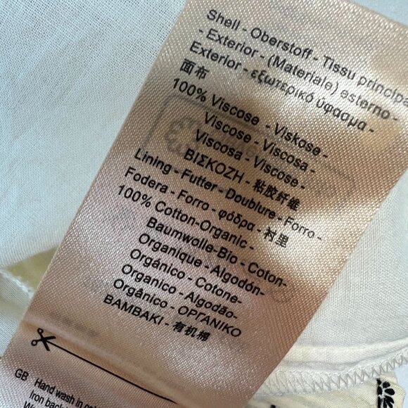 Scotch & Soda Floral Print Ruffle Dress Creamy Ivory Long Sleeve Mini Boho Large - Picture 16 of 16